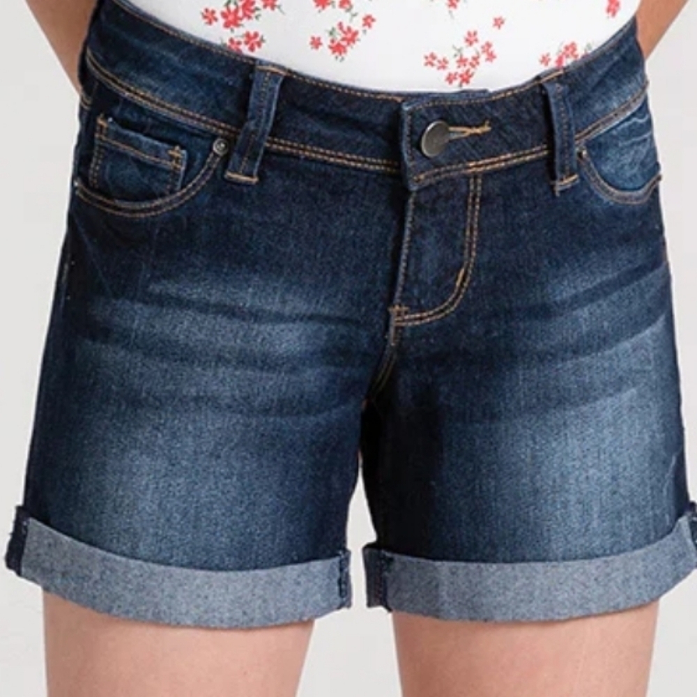 Girls Cuffed Distressed Shorts